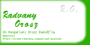 radvany orosz business card